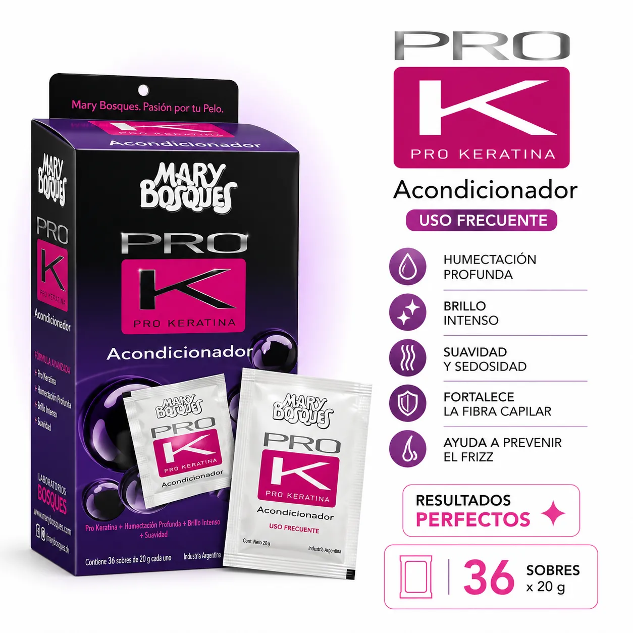 acondicionador pro k mary bosques sobre 20g en caja de 36 u