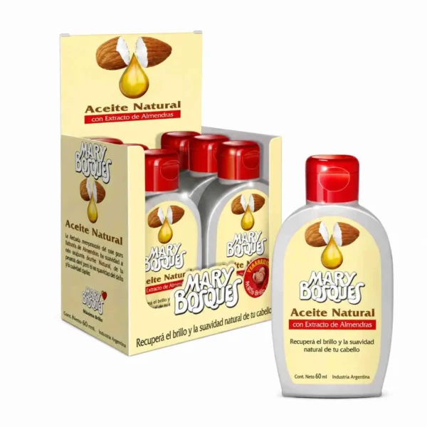 Aceite natural con extracto de almendras frasco 60 ml