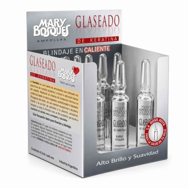 Glaseado de keratina blindaje en caliente ampolla x 10 ml