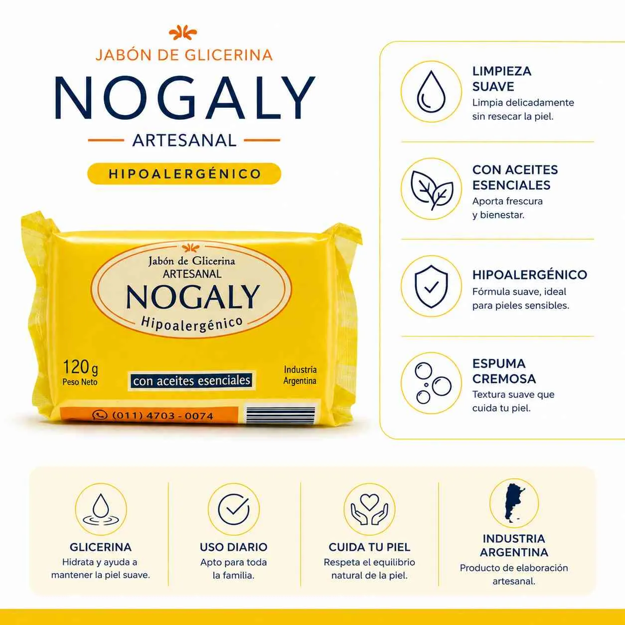 Nogaly jabon glicerina Placa