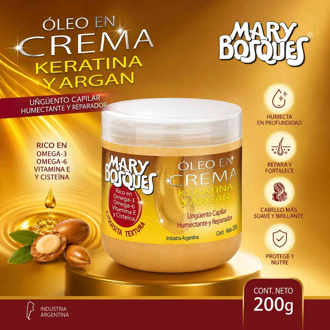 Oleo Keratina y Argán en crema placa