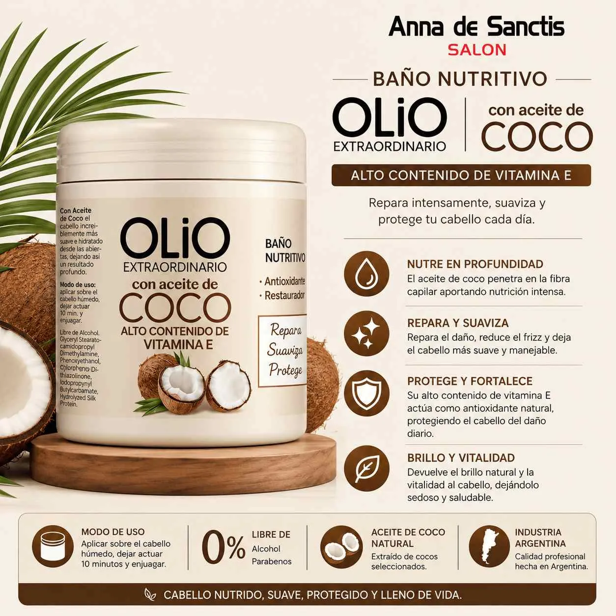 Olio baño de crema coco