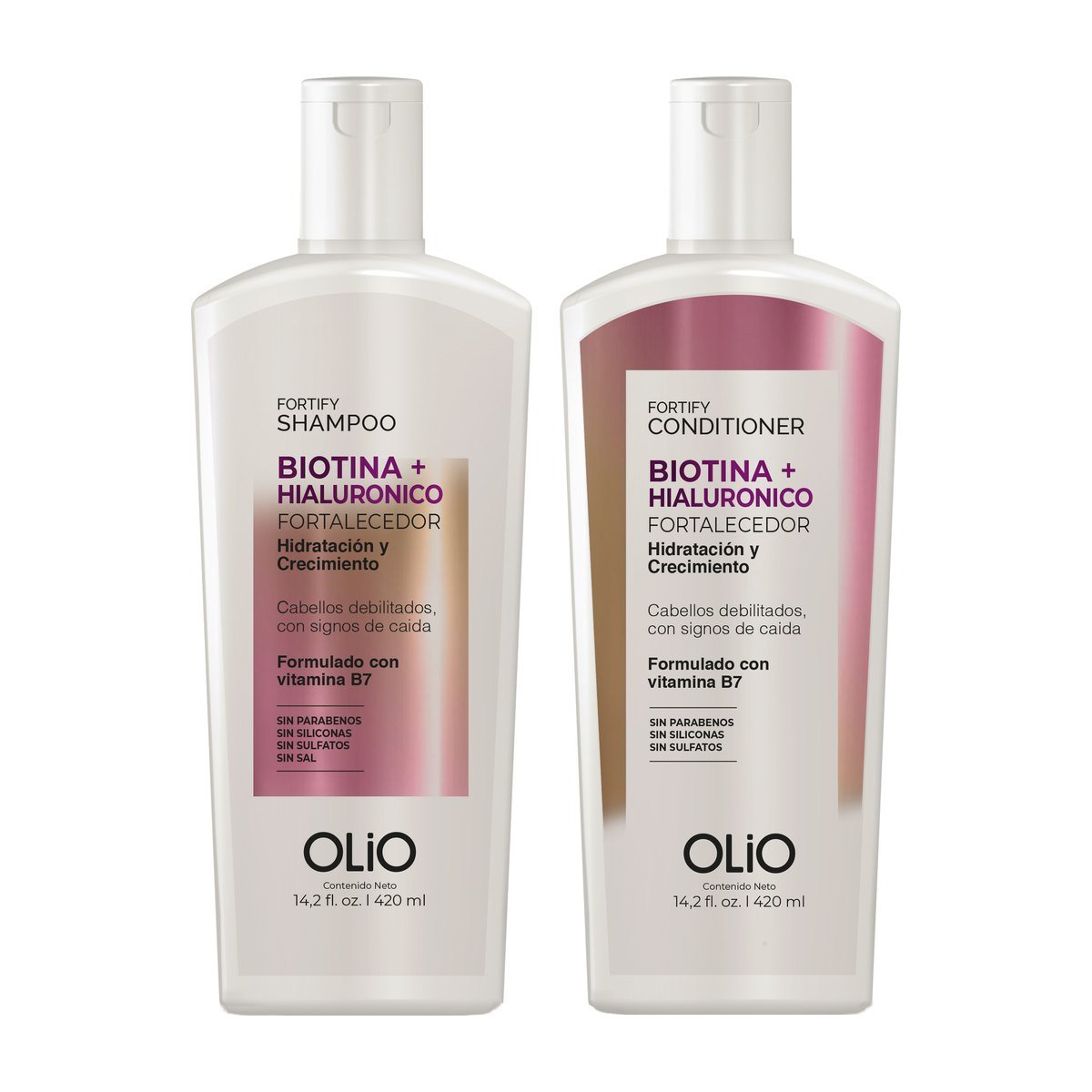 Olio Shampoo Biotina + Hialurónico Fortalecedor 420 ml - Imagen 2